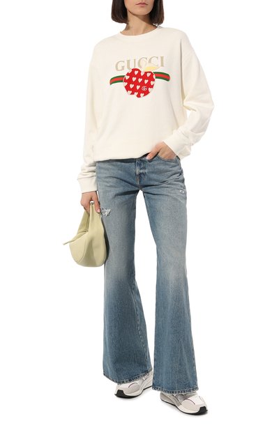 Хлопковый свитшот GUCCI белого цвета по цене 128160 руб., арт. 617964 XJDOJ, фото 2 Хлопковый свитшот GUCCI, арт. 617964 XJDOJ, фото 2