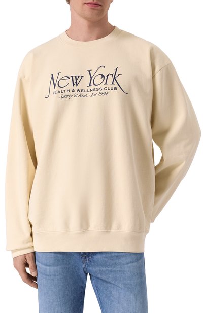 Хлопковый свитшот SPORTY AND RICH кремового цвета по цене 22650 руб., арт. ST071508034CR01, фото 3 Хлопковый свитшот SPORTY AND RICH, арт. ST071508034CR01, фото 3