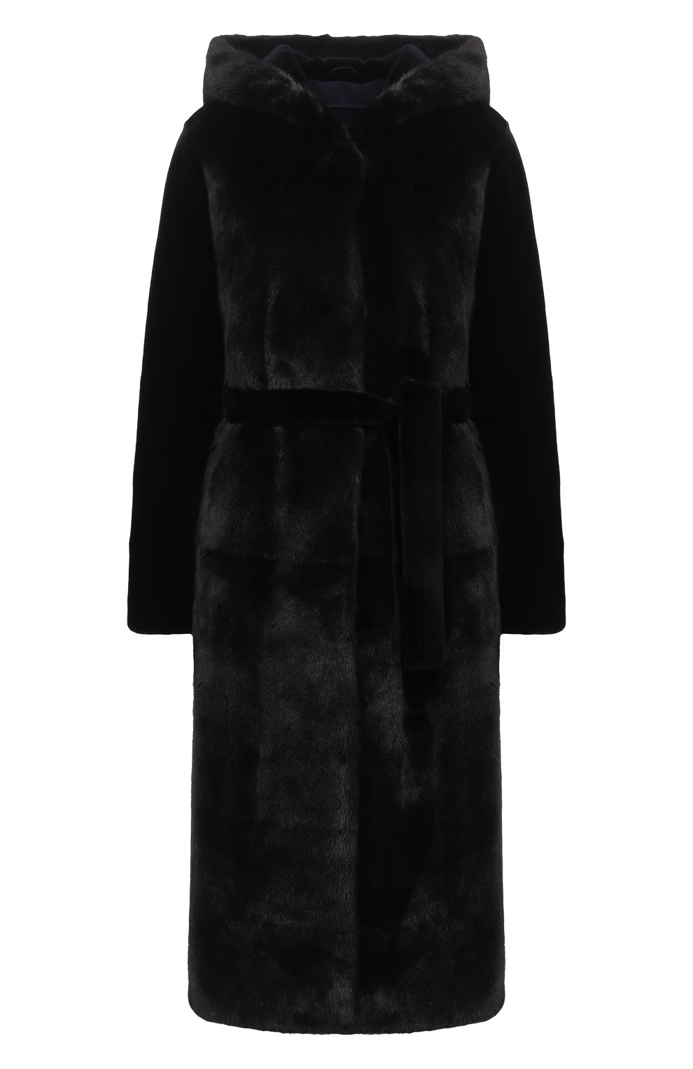 Шуба из меха норки с капюшоном YVES SALOMON, арт. 9WYM44719VLVR, фото 1