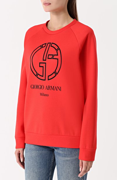 Хлопковый свитшот с логотипом бренда GIORGIO ARMANI, арт. 6YAM90/AJSXZ, фото 3