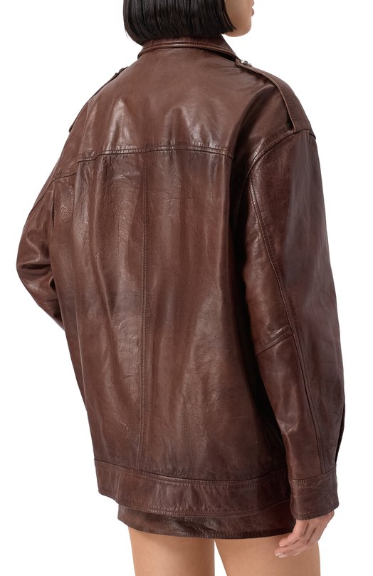 Кожаная куртка Pinko 105012/A2I1 Коричневый  105012/A2I1 Фото 4