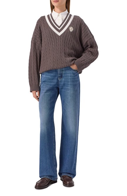 Женский хлопковый свитер BRUNELLO CUCINELLI, арт. M19756512