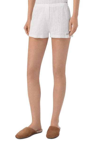 Хлопковые шорты SPORTY AND RICH белого цвета по цене 13600 руб., арт. SH06476326WH01, фото 3 Хлопковые шорты SPORTY AND RICH, арт. SH06476326WH01, фото 3