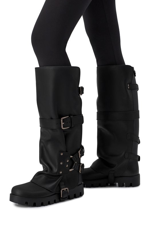 Комбинированные сапоги Pioggia Dolce & Gabbana CU1288/AX872 Чёрный  CU1288/AX872 Фото 2