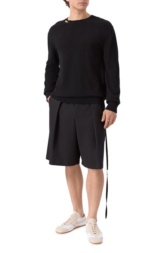 Хлопковые шорты Ann Demeulemeester B0013736/FA709 Чёрный  B0013736/FA709 Фото 2