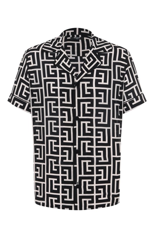 Рубашка из вискозы Balmain FH1HN011/VD01 Чёрно-белый FH1HN011/VD01