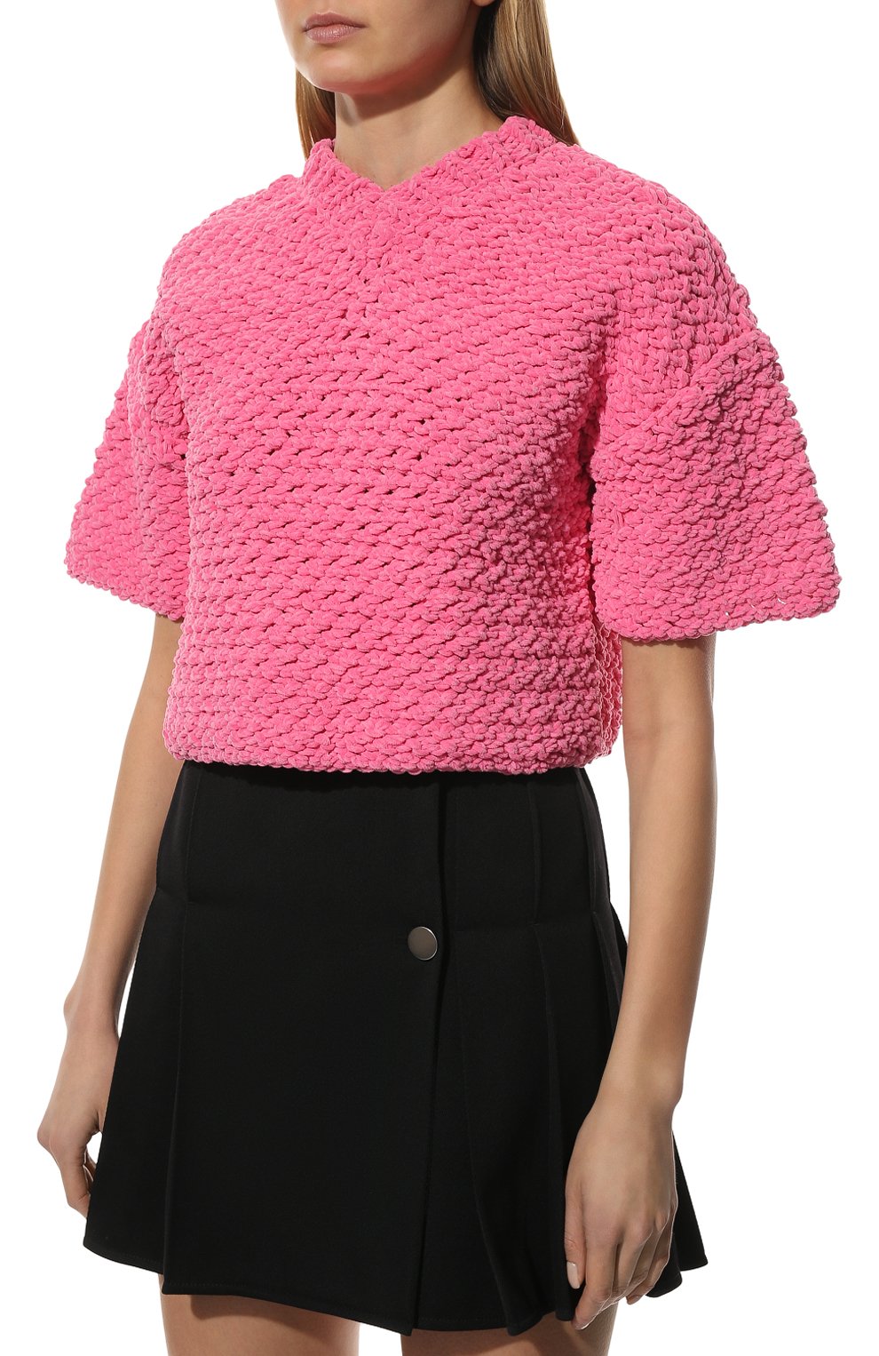 Пуловер BOTTEGA VENETA розового цвета по цене 85850 руб., арт. 690675/V1MS0, фото 3 Пуловер BOTTEGA VENETA, арт. 690675/V1MS0, фото 3