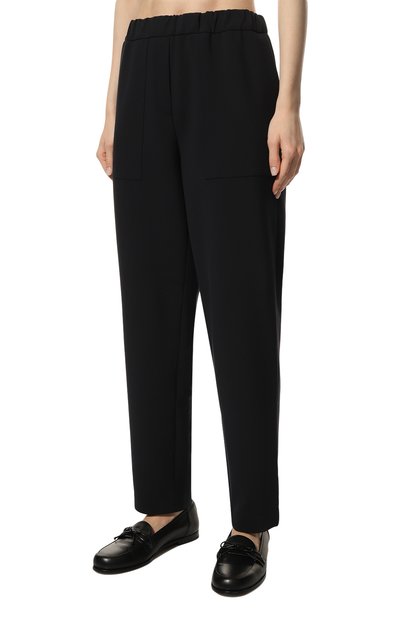 Брюки из хлопка и шелка NOBLE&BRULEE темно-синего цвета по цене 31200 руб., арт. NB9505/1, фото 3 Брюки из хлопка и шелка NOBLE&BRULEE, арт. NB9505/1, фото 3