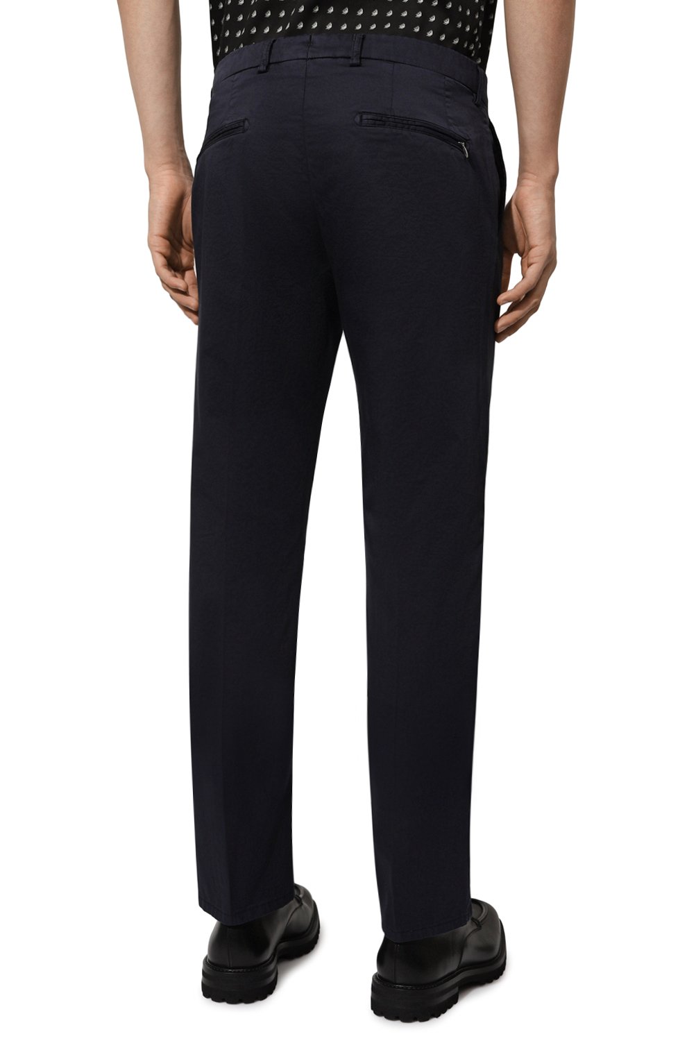 Хлопковые брюки BERWICH темно-синего цвета по цене 22400 руб., арт. ZIP/1 GD, фото 4 Хлопковые брюки BERWICH, арт. ZIP/1 GD, фото 4