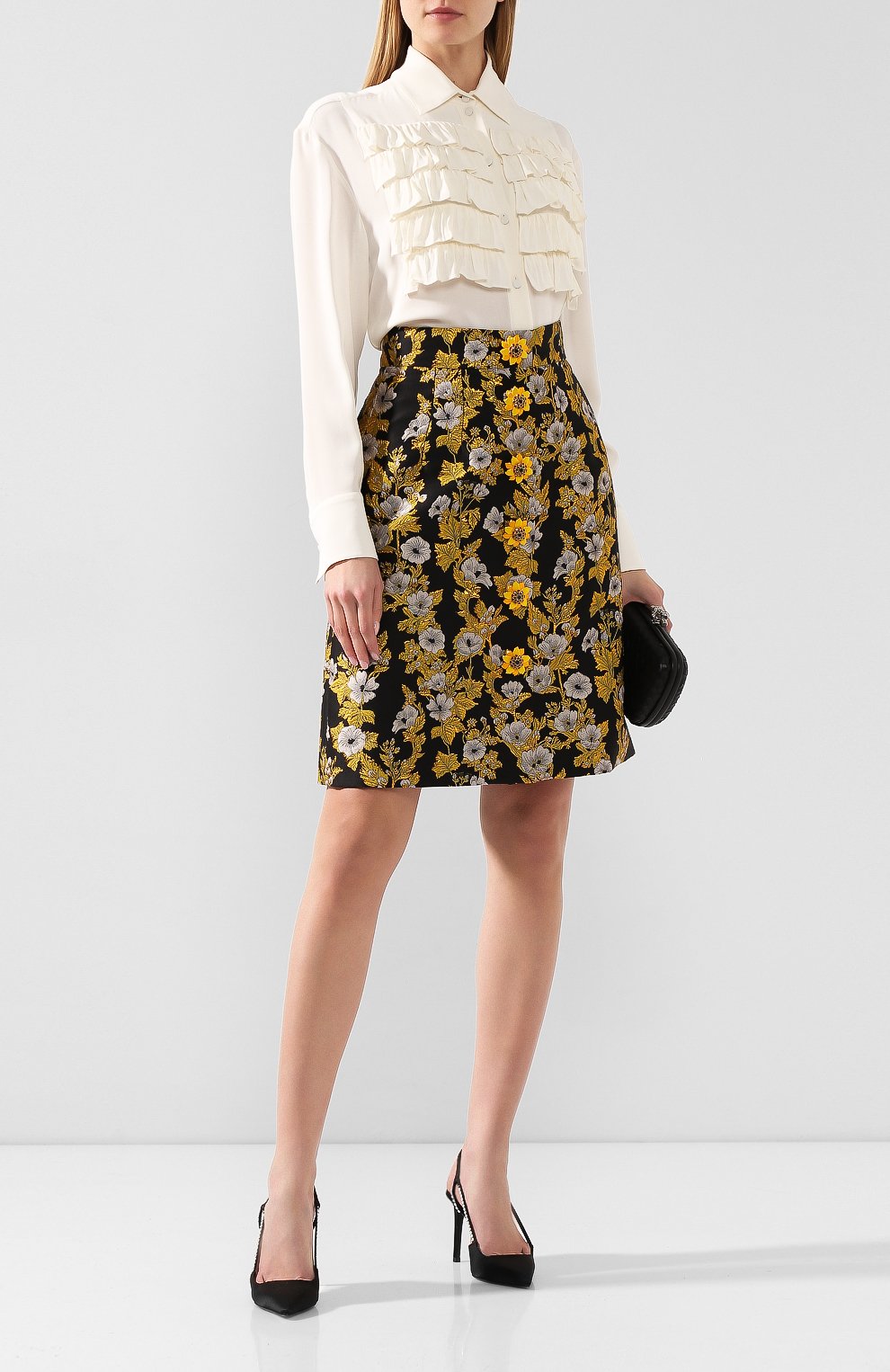 Юбка DOLCE & GABBANA золотого цвета по цене 156500 руб., арт. F4BMKZ/FJM6B, фото 2 Юбка DOLCE & GABBANA, арт. F4BMKZ/FJM6B, фото 2