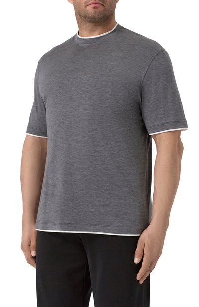 Футболка из шелка и хлопка BRUNELLO CUCINELLI, арт. MD8217427, фото 3