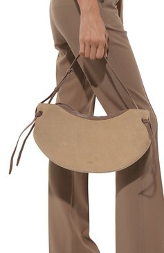 Женская сумка fortune cookie YUZEFI бежевого цвета, арт. YUZRS24-HB-LF-S007 | Фото 2 (Сумки-технические: Сумки top-handle; Материал: Натуральная кожа, Натуральная замша; Материал сплава: Проставлено; Драгоценные камни: Проставлено; Размер: large)