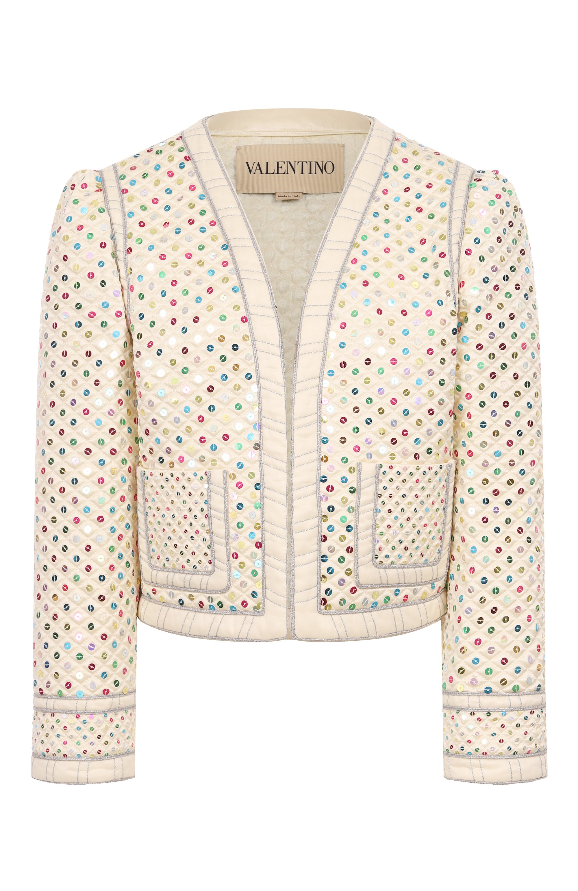 Шелковый жакет �с отделкой пайетками VALENTINO, арт. BCE4NB8M6, фото 1