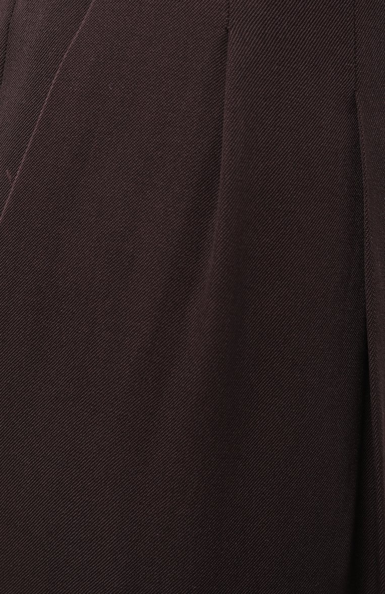 Женские шерстяные брюки WINDSOR темно-коричневого цвета, арт. 52 DH400 10018996/30045410 | Фото 6 (Длина (брюки, джинсы): Укороченные; Материал внешний: Шерсть; Случай: Формальный; Силуэт Ж (брюки и джинсы): Прямые; Женское Кросс-КТ: Брюки-одежда; Кросс-КТ: костюм; Стили: Классический; Автоматизация состава: Проставлено; Автоматизация ТО: Проставлено)