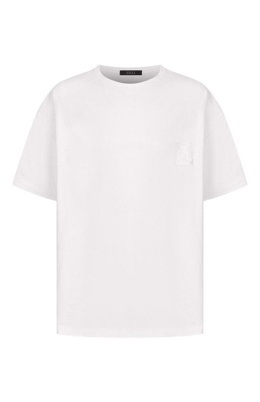 Хлопковая футболка Zilli TSR03PM0100VZGI00 Белый TSR03PM0100VZGI00