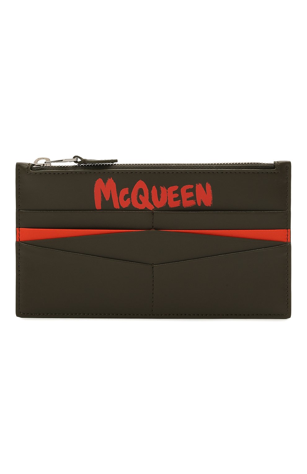 Кожаное портмоне ALEXANDER MCQUEEN хаки цвета по цене 42550 руб., арт. 658451/1AAC7, фото 1 Кожаное портмоне ALEXANDER MCQUEEN, арт. 658451/1AAC7, фото 1