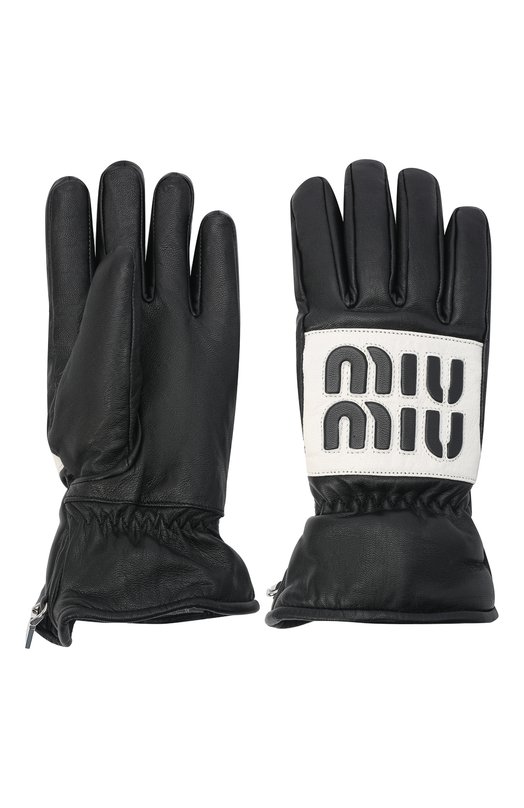 Кожаные перчатки Miu Miu 5GG149-2DP2-F0967 Чёрно-белый  5GG149-2DP2-F0967 Фото 3