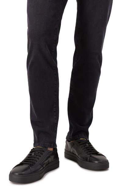 Кожаные кеды gloria SANTONI, арт. MBGG21779NE0RXWH, фото 3