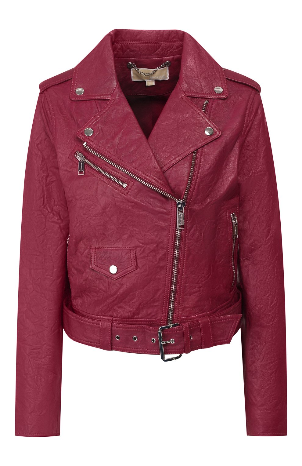 Кожаная куртка MICHAEL MICHAEL KORS бордового цвета по цене 49200 руб., арт. MU82HYG2A3, фото 1 Кожаная куртка MICHAEL MICHAEL KORS, арт. MU82HYG2A3, фото 1