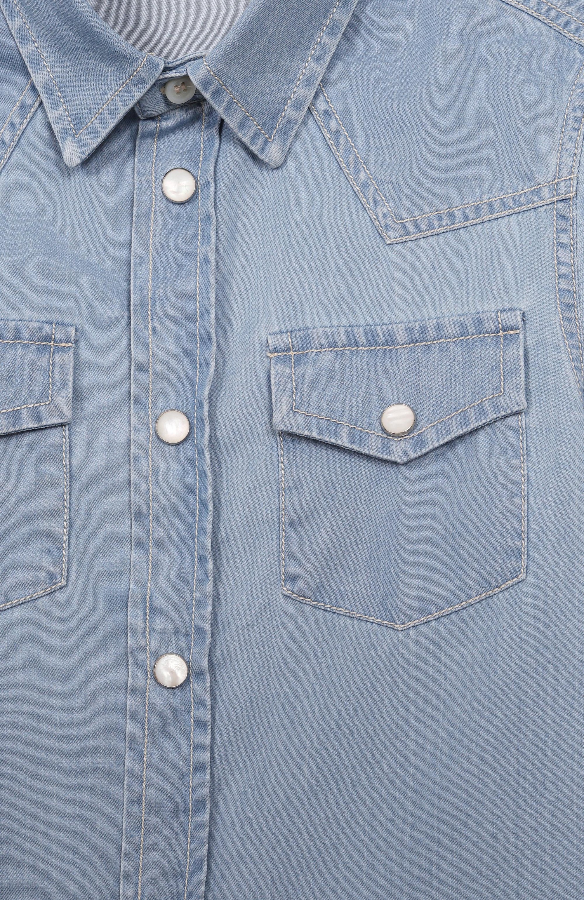 Джинсовая рубашка BRUNELLO CUCINELLI, арт. BR683C360B, фото 3