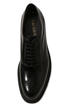 Мужские кожаные оксфорды PRADA черного цвета, арт. 2EG188-055-F0002-G001 | Фото 6 (Мужское Кросс-КТ: Броги-обувь; Материал сплава: Проставлено; Нос: Не проставлено; Стили: Классический)