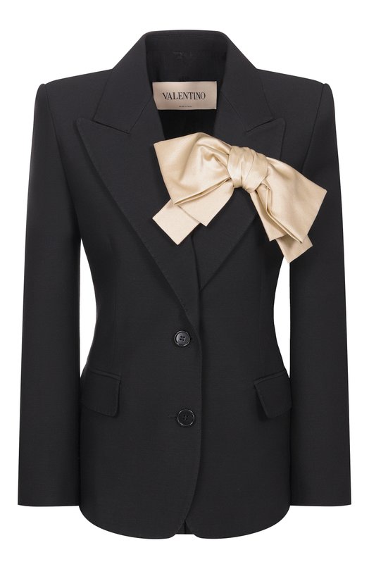 Жакет из шерсти и шелка Valentino 8B3CE5F5/1CF Чёрный 8B3CE5F5/1CF