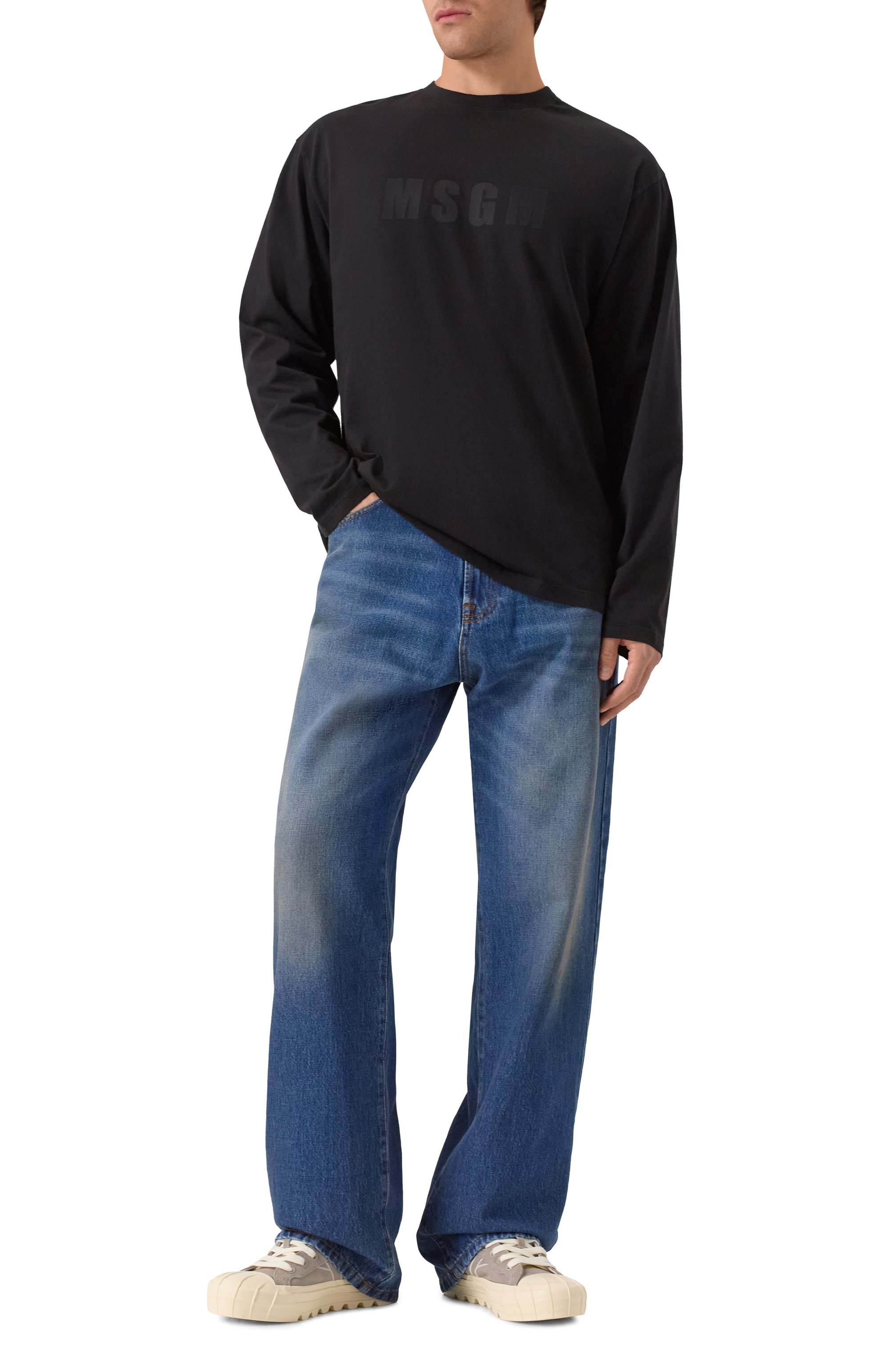 Хлопковый лонгслив MSGM, арт. 3940MM100SE/257590, фото 2