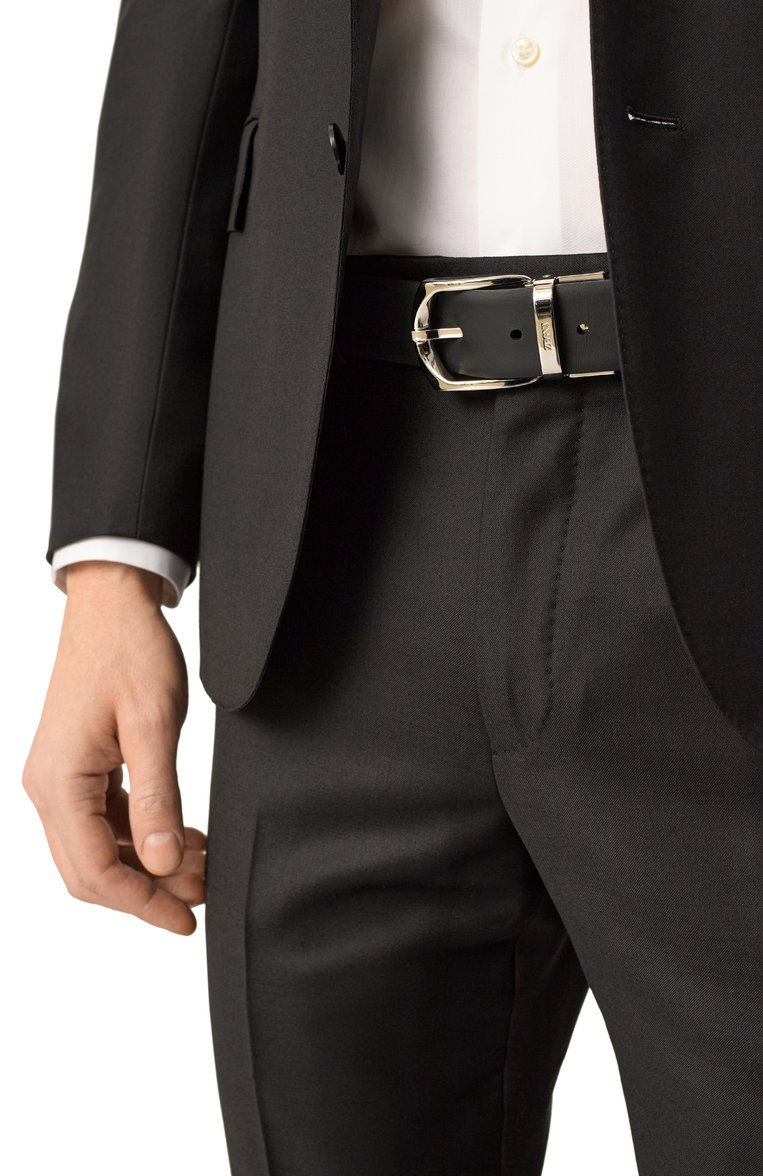Мужской двусторонний ремень ZEGNA черного цвета, арт. B005PZ/LH0AP | Фото 3 (Нос: Не проставлено; Материал: Натуральная кожа; Случай: Формальный)