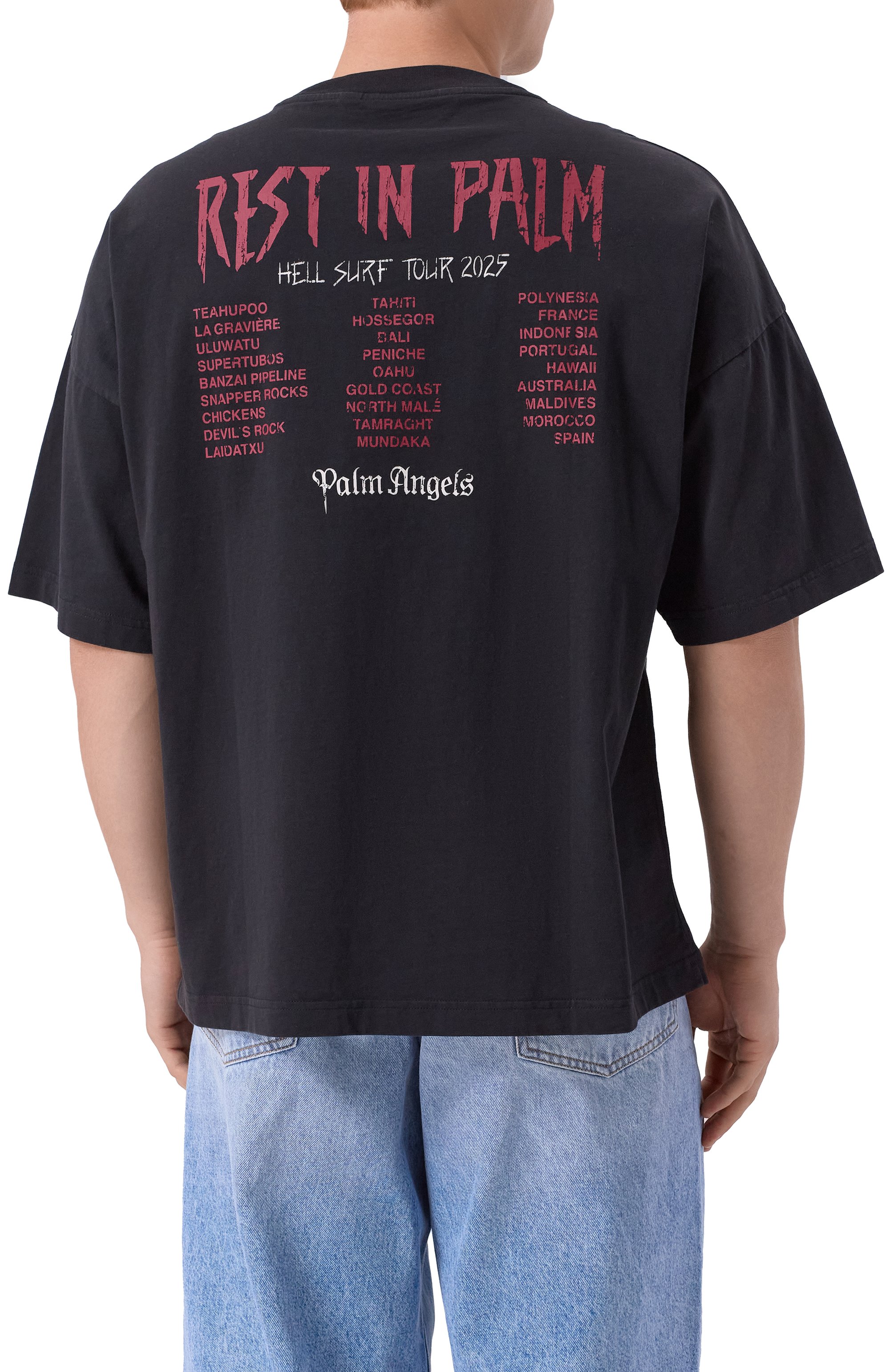 Хлопковая футболка PALM ANGELS, арт. PMAA10DF25JER006, фото 4