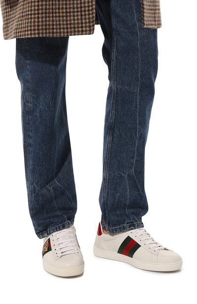 Кеды ace с отделкой из кожи змеи GUCCI, арт. 457132 A38G0, фото 3