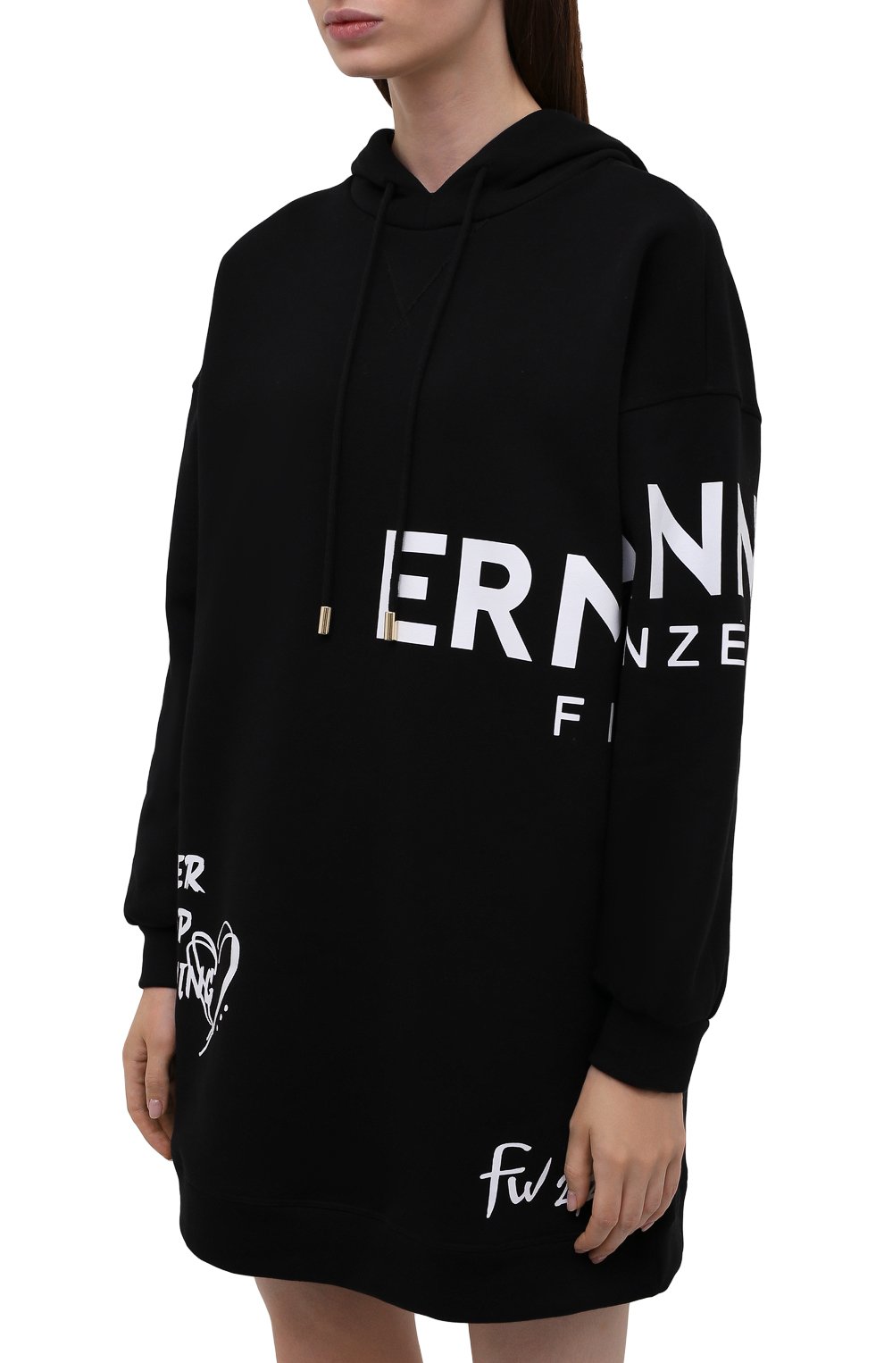 Хлопковое платье ERMANNO FIRENZE черного цвета по цене 32500 руб., арт. D39ET AB37FEL, фото 3 Хлопковое платье ERMANNO FIRENZE, арт. D39ET AB37FEL, фото 3