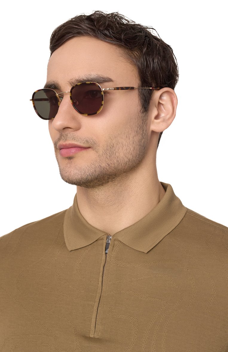 Женские солнцезащитные очки MOSCOT зеленого цвета, арт. M0SHA SUN T0RT0ISE/G0LD | Фото 2 (Нос: Не проставлено; Региональные ограничения белый список (Axapta Mercury): Не проставлено; Кросс-КТ: С/з-унисекс; Материал: Металл; Тип очков: С/з; Очки форма: Квадратные; Оптика Гендер: оптика-унисекс)