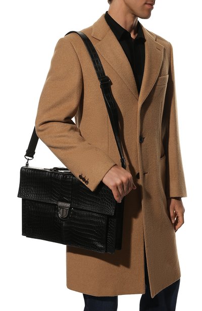 Портфель из кожи крокодила BOTTEGA VENETA черного цвета по цене 3295000 руб., арт. 480980/VCLG0, фото 2 Портфель из кожи крокодила BOTTEGA VENETA, арт. 480980/VCLG0, фото 2