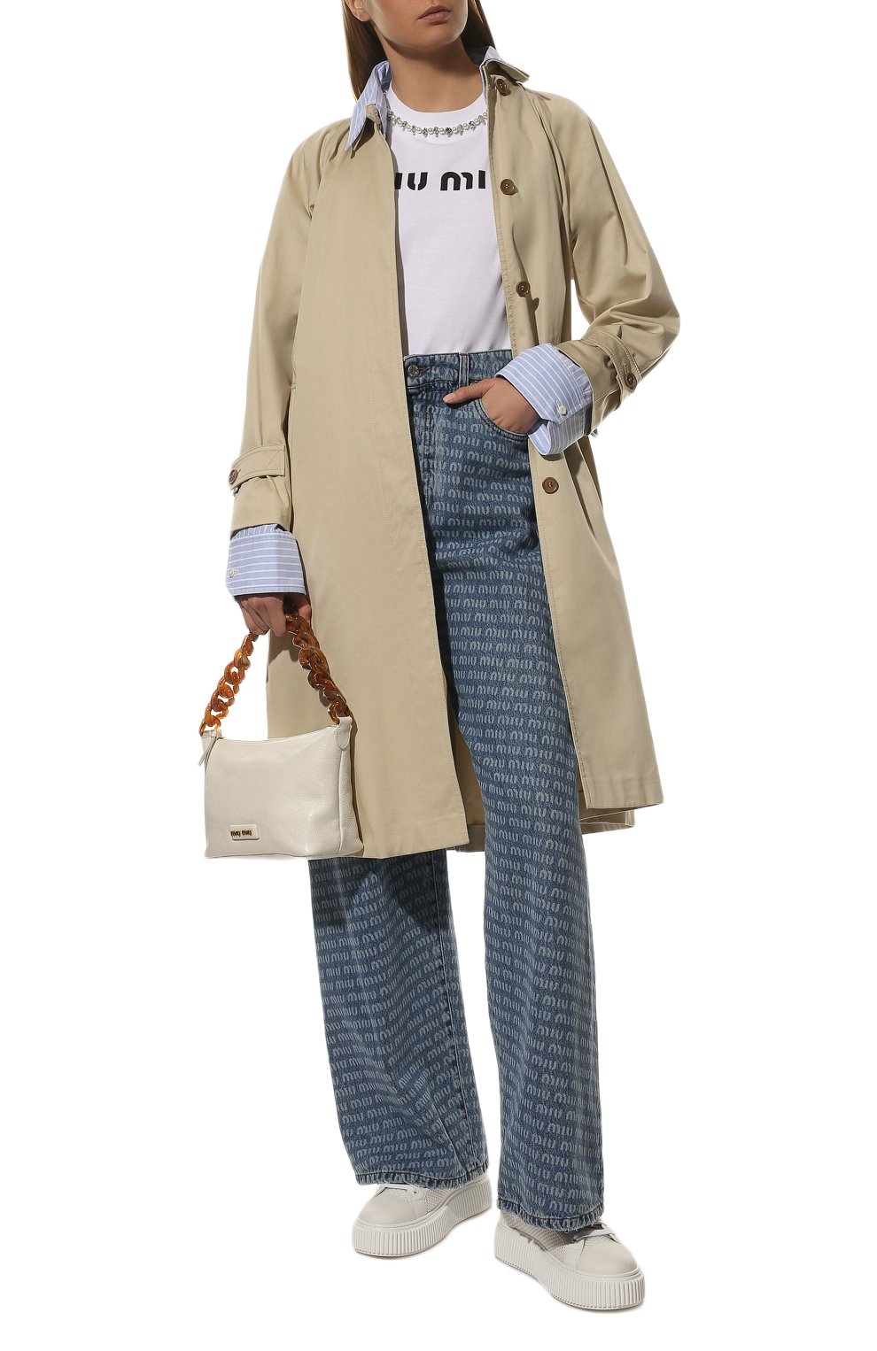 Хлопковый тренч MIU MIU, арт. MS1892-1GQS-F0224, фото 2