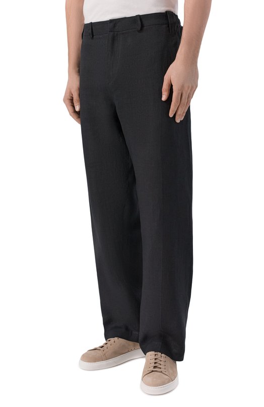 Льняные брюки Kiton UPKN088K0708H Чёрный  UPKN088K0708H Фото 3
