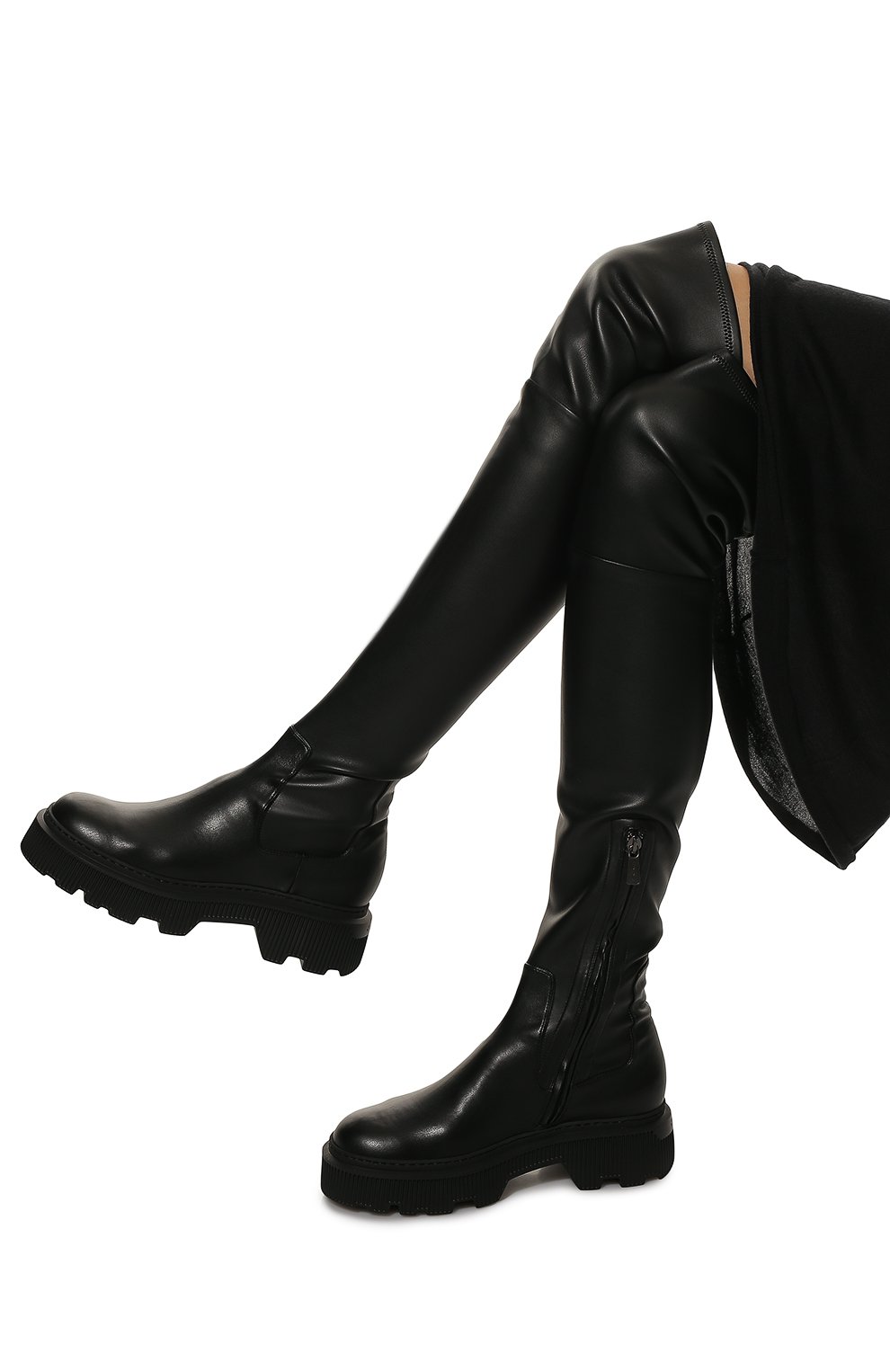 Кожаные ботфорты SANTONI, арт. WBCI61054NERRAPMN01, фото 3