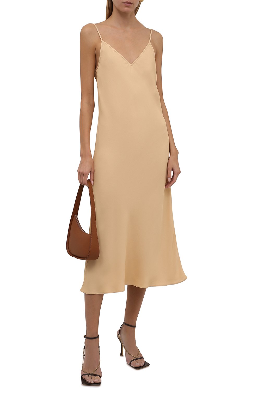 Платье из вискозы JIL SANDER бежевого цвета по цене 96200 руб., арт. JSWT506606-WT381500, фото 2 Платье из вискозы JIL SANDER, арт. JSWT506606-WT381500, фото 2