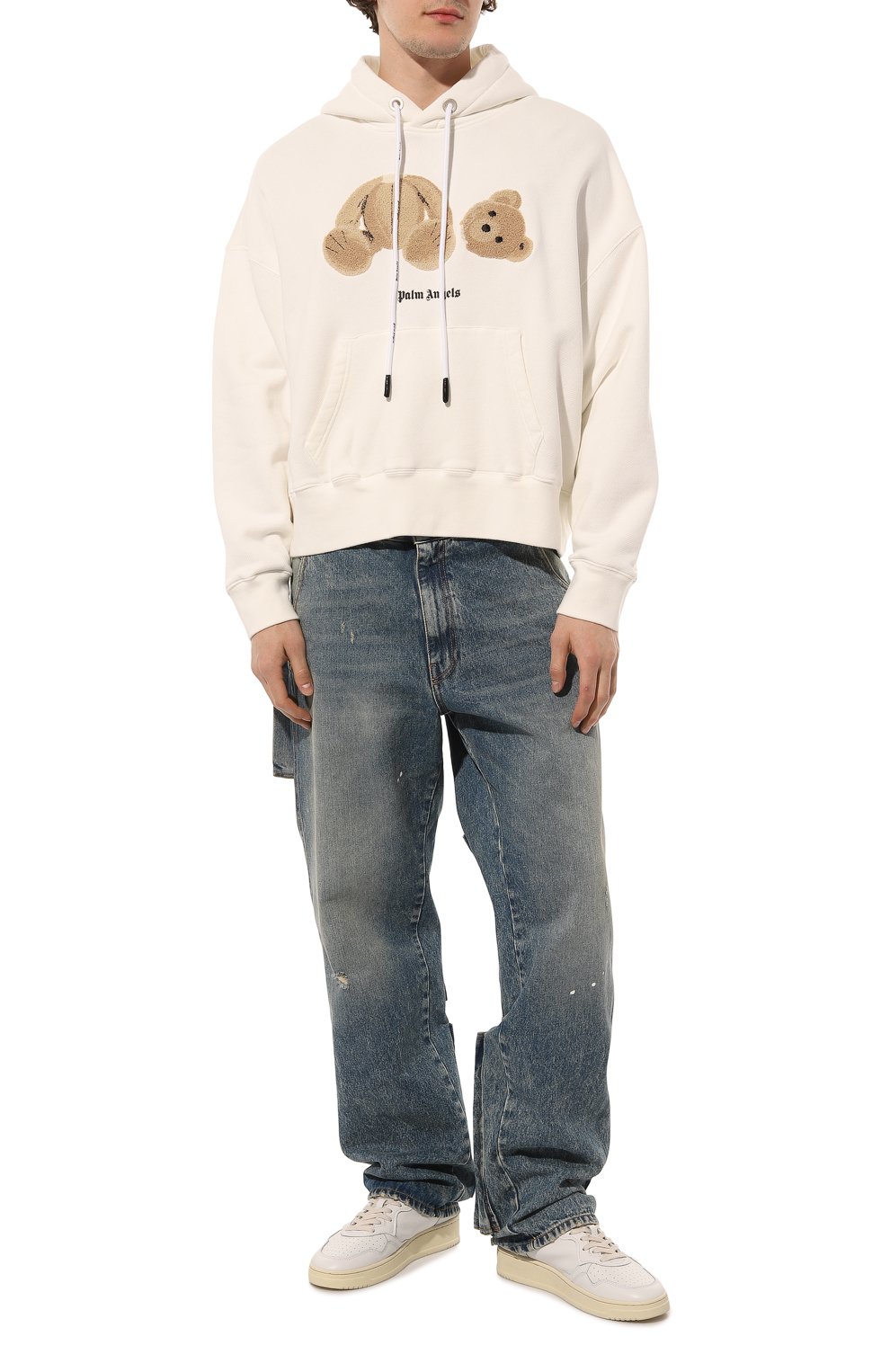 Хлопковое худи PALM ANGELS кремового цвета по цене 79950 руб., арт. PMBB058C99FLE0010360, фото 2 Хлопковое худи PALM ANGELS, арт. PMBB058C99FLE0010360, фото 2
