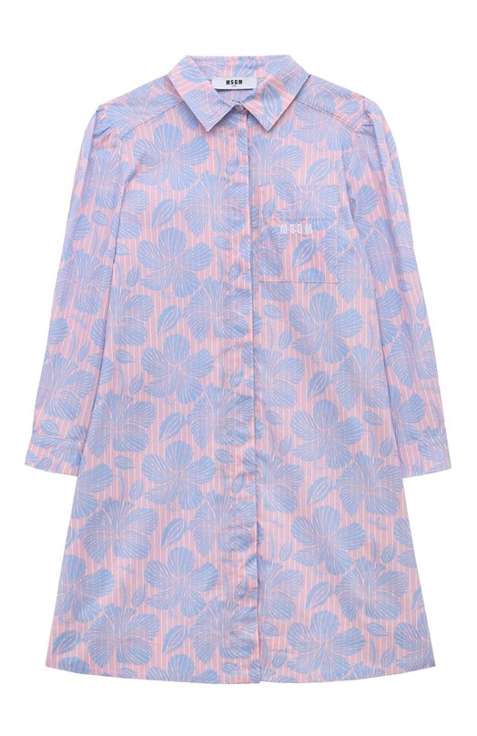 

Хлопковое платье-рубашка MSGM kids, Разноцветный