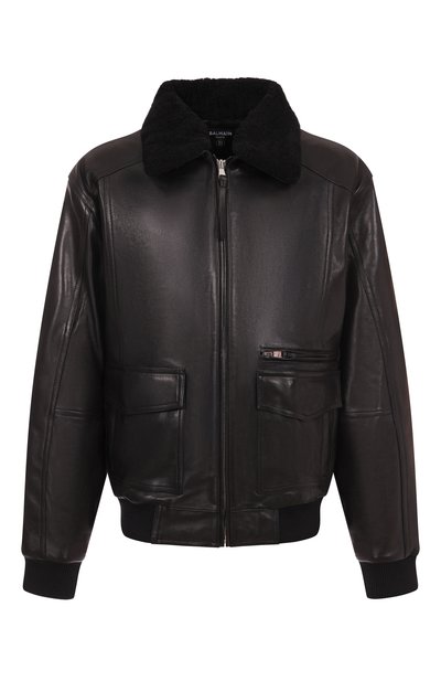 Мужской кожаный бомбер BALMAIN, арт. FH0TF998/LC62