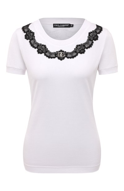 Женская хлопковая футболка DOLCE & GABBANA, арт. F8T00Z/G7H1Z