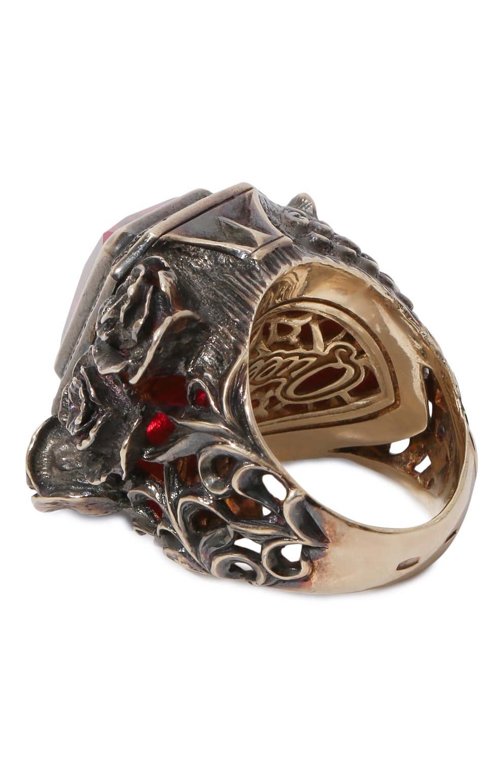 Кольцо lion&roses QUEENSBEE бордового цвета по цене 81400 руб., арт. 102057, фото 3 Кольцо lion&roses QUEENSBEE, арт. 102057, фото 3