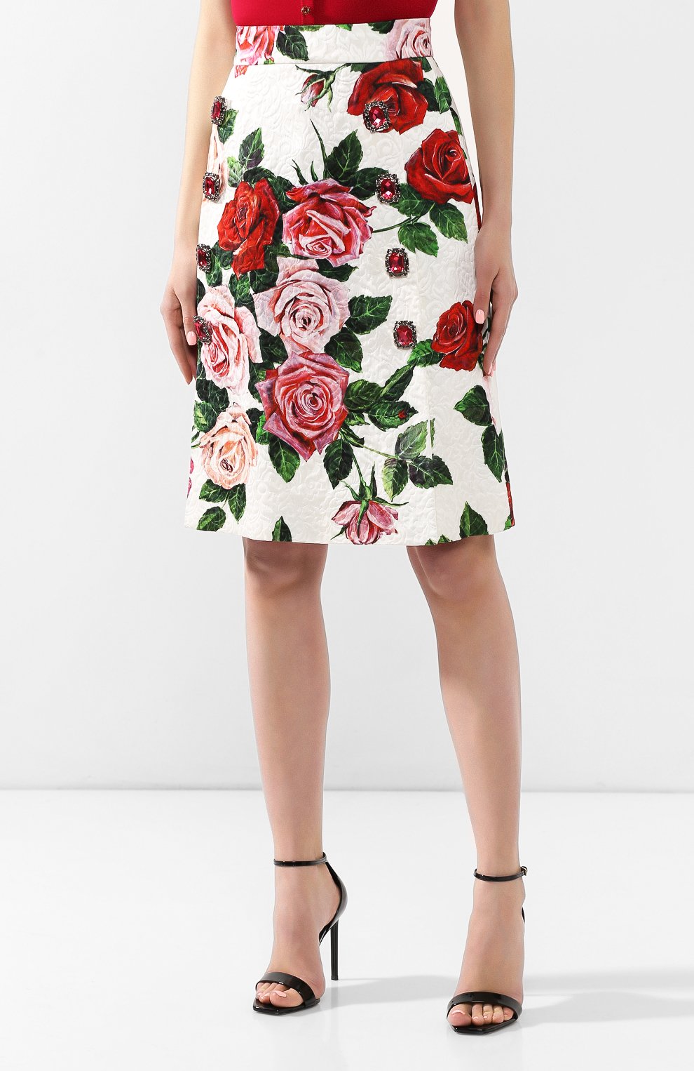 Юбка из смеси вискозы и хлопка DOLCE & GABBANA, арт. F4BJYZ/HSMXK, фото 3