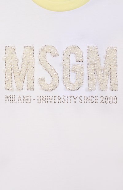 Хлопковая футболка MSGM KIDS, арт. S6MSJGTH033, фото 3