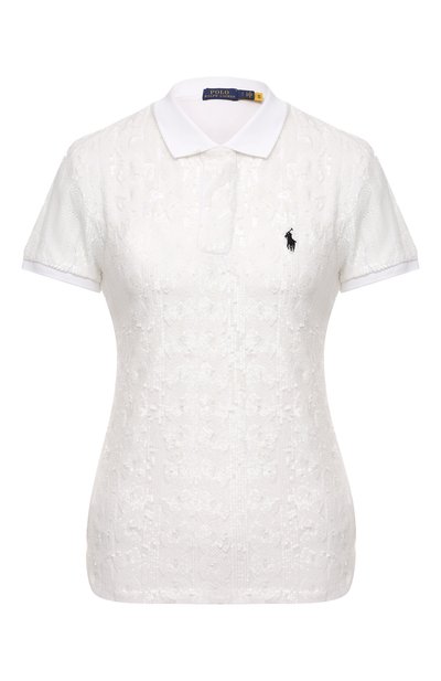 Женское хлопковое поло с отделкой пайетками POLO RALPH LAUREN, арт. 211814481