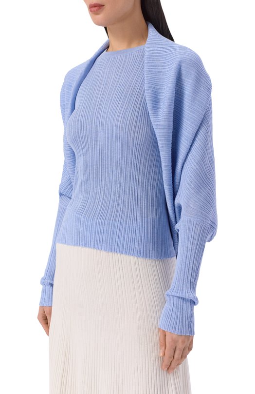 Кардиган из хлопка и шелка Agnona KM09010E/7Q180PE Голубой  KM09010E/7Q180PE Фото 3