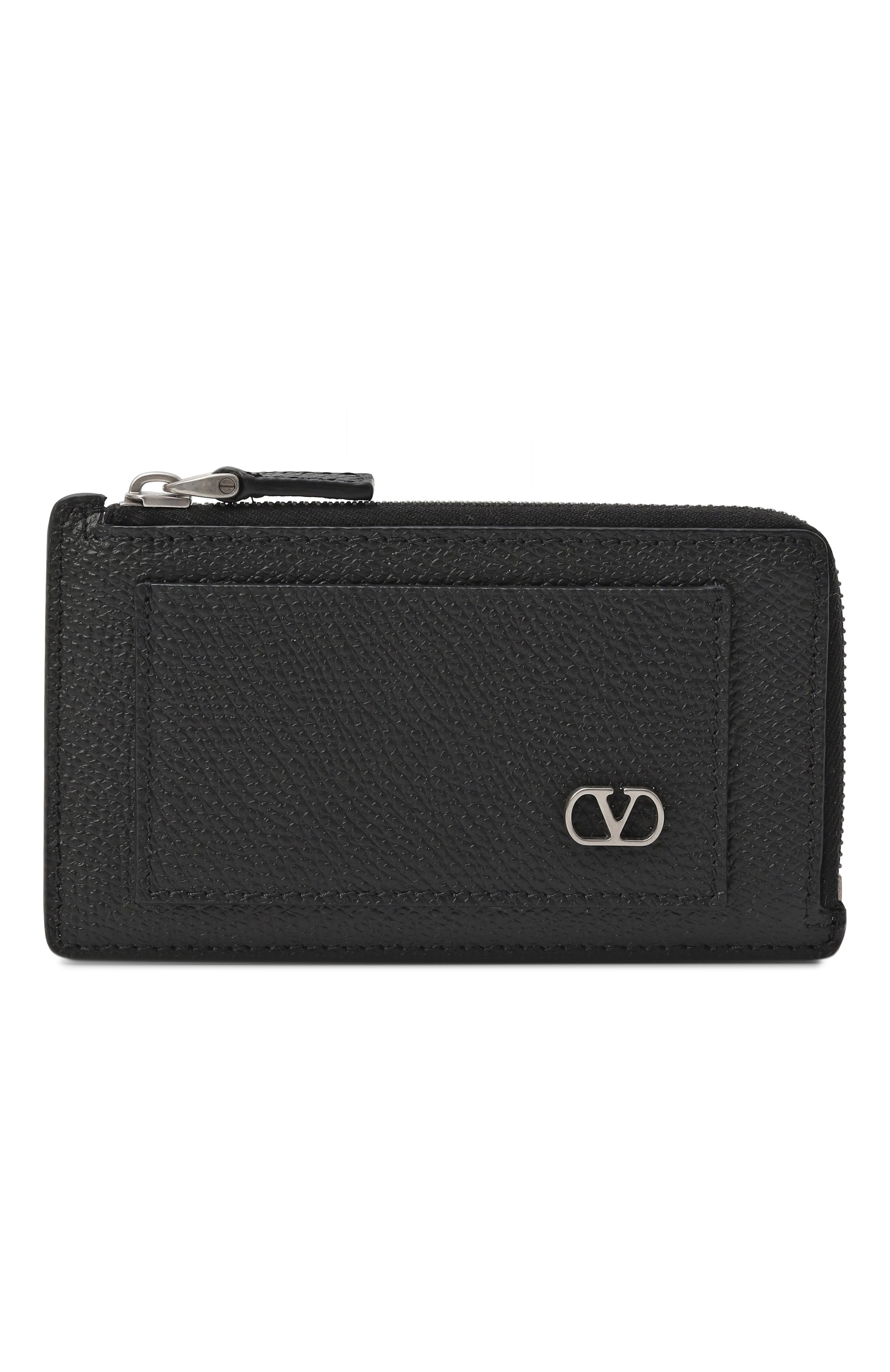 Кожаный футляр для кредитных карт VALENTINO черного цвета по цене 42500 руб., арт. 7Y2P0AN6/UAG, фото 1 Кожаный футляр для кредитных карт VALENTINO, арт. 7Y2P0AN6/UAG, фото 1