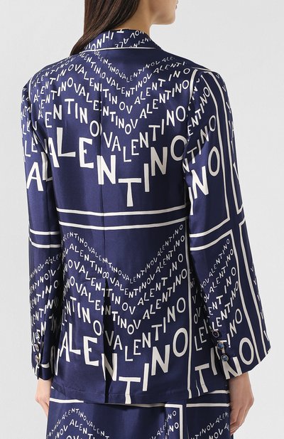 Шелковый жакет VALENTINO синего цвета по цене 266500 руб., арт. RB3CE1H24EL, фото 4 Шелковый жакет VALENTINO, арт. RB3CE1H24EL, фото 4