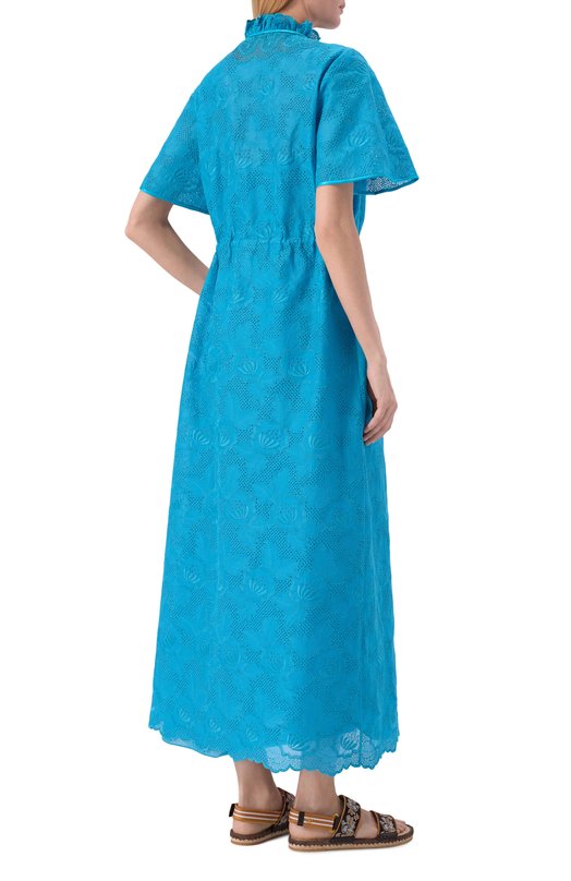 Хлопковое платье Valentino 8B3VAJK5/A4G Голубой  8B3VAJK5/A4G Фото 3