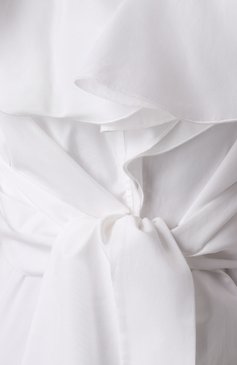Женская хлопковая блузка BALMAIN белого цвета, арт. EF1HU296/CB02 | Фото 6 (Рукава: Длинные; Драгоценные камни: Проставлено; Длина (для топов): Укороченные; Материал сплава: Проставлено; Женское Кросс-КТ: Блуза-одежда; Стили: Кэжуэл; Принт: Без принта; Материал внешний: Хлопок)